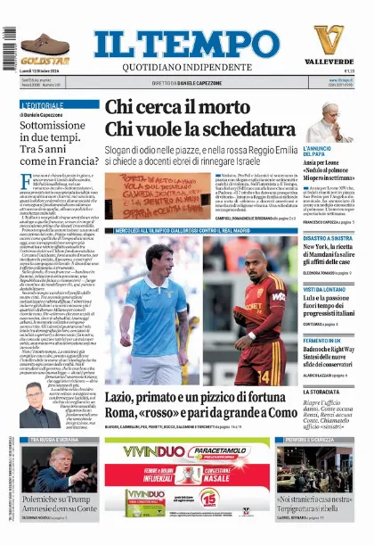 Prima pagina Il Tempo
