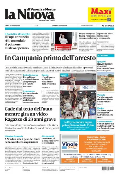 Prima pagina La Nuova di Venezia e Mestre | Venezia e Mestre