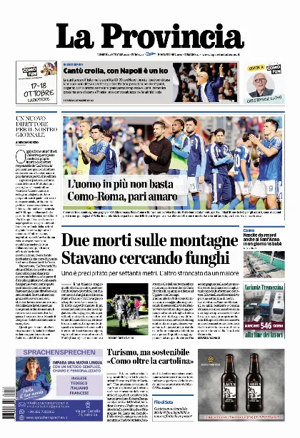 Prima pagina La Provincia
