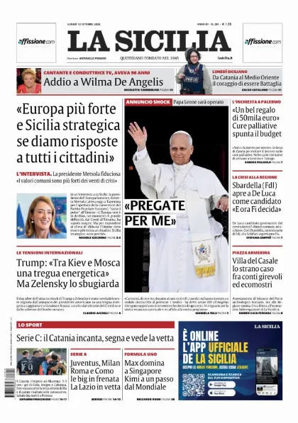 Prima pagina La Sicilia