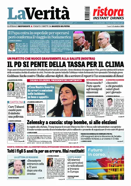 Prima pagina La Verita