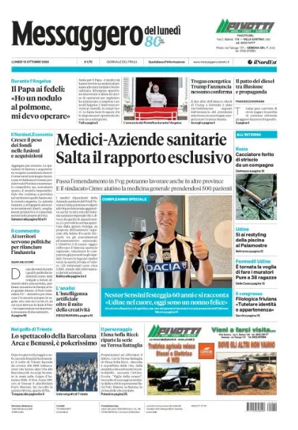 Prima pagina Messaggero Veneto | Udine