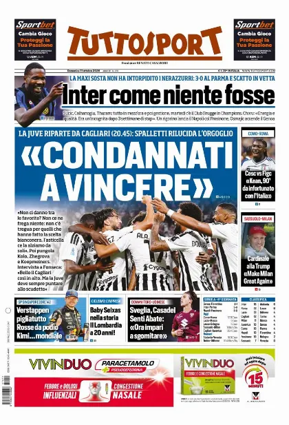 Prima pagina Tuttosport