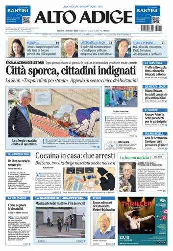 Prima pagina Alto Adige