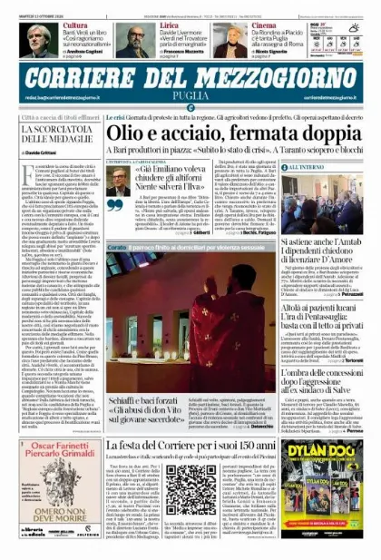 Prima pagina Corriere del Mezzogiorno | Puglia