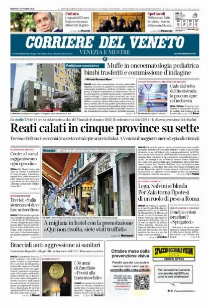 Prima pagina Corriere del Veneto | Venezia e Mestre