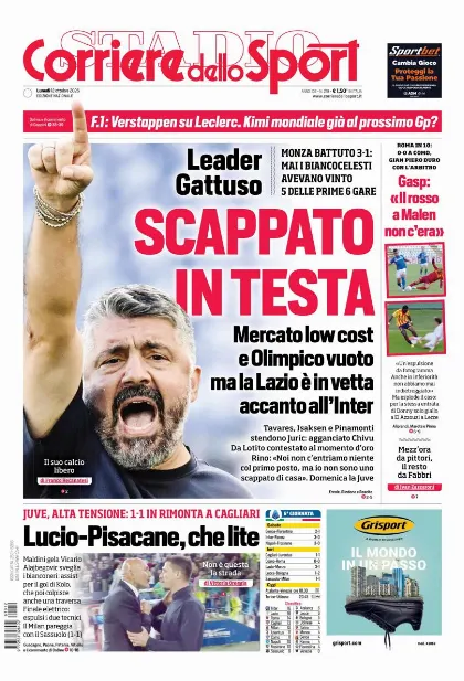 Prima pagina Corriere dello Sport - Stadio