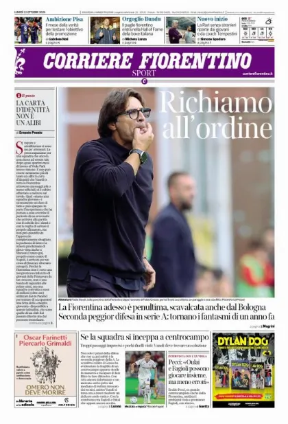 Prima pagina Corriere Fiorentino