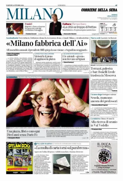 Prima pagina Corriere della Sera | Milano