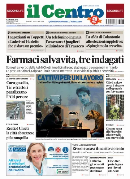 Prima pagina Il Centro | Chieti