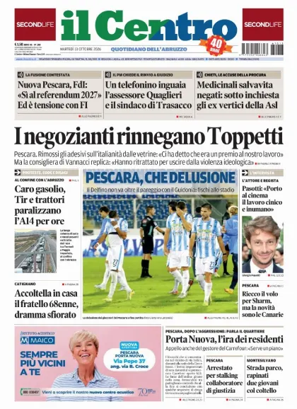 Prima pagina Il Centro | Pescara
