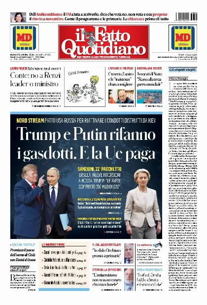 Prima pagina Il Fatto Quotidiano