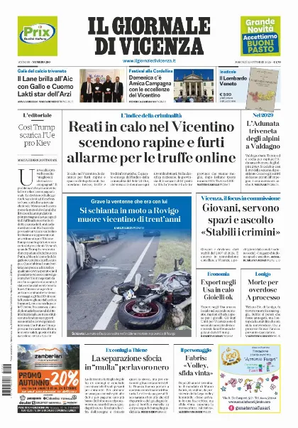 Prima pagina Il Giornale di Vicenza