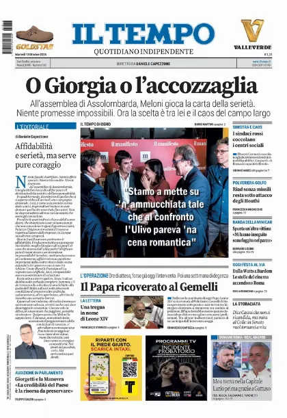 Prima pagina Il Tempo