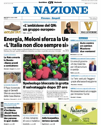 Prima pagina La Nazione