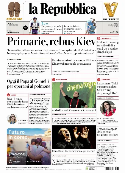 Prima pagina la Repubblica