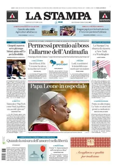 Prima pagina La Stampa | Asti