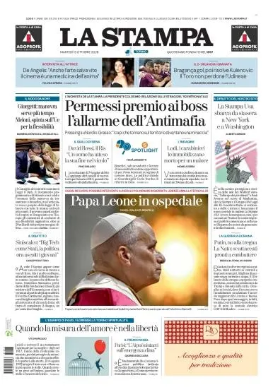 Prima pagina La Stampa | Torino
