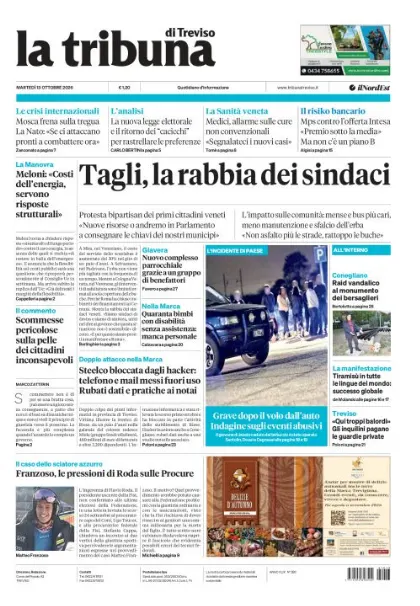 Prima pagina La Tribuna di Treviso | Treviso