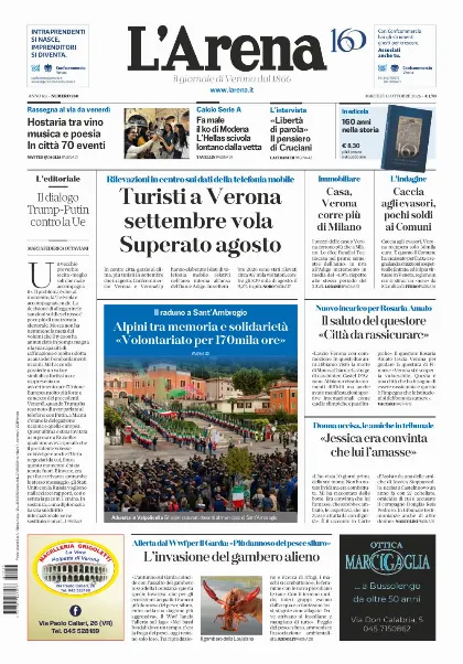 Prima pagina L'Arena