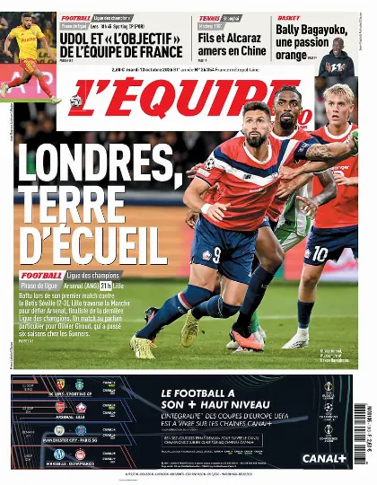 Prima pagina L Equipe