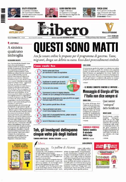 Prima pagina Libero