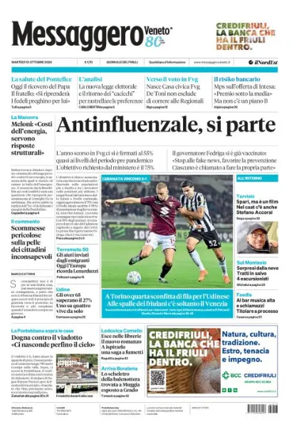 Prima pagina Messaggero Veneto | Gorizia