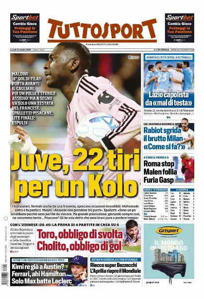 Prima pagina Tuttosport