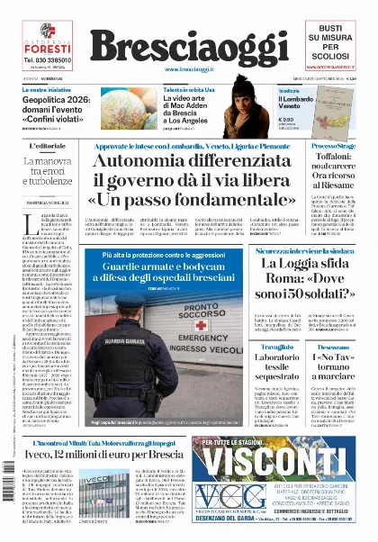 Prima pagina Bresciaoggi