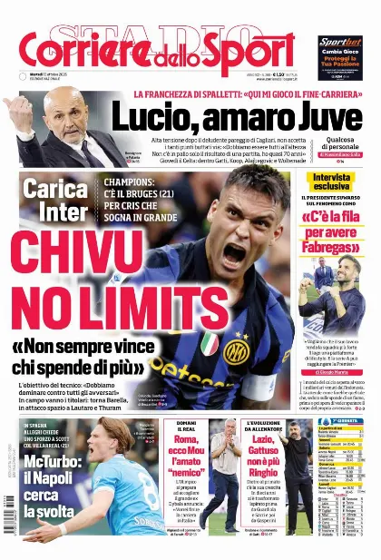 Prima pagina Corriere dello Sport - Stadio