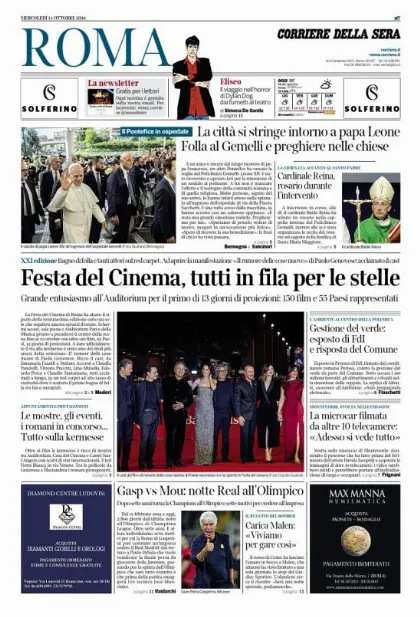 Prima pagina Corriere della Sera | Roma