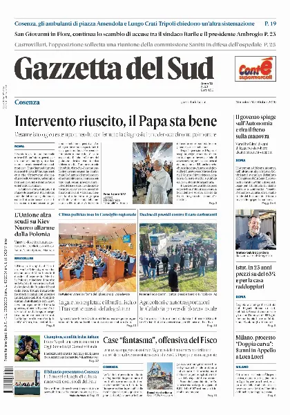 Prima pagina Gazzetta del Sud | Cosenza
