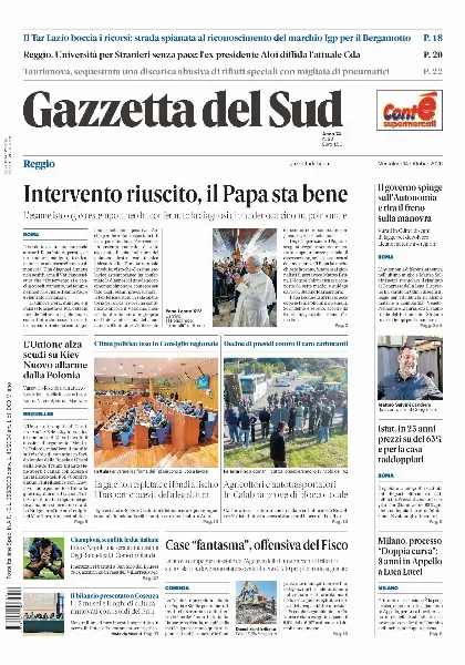 Prima pagina Gazzetta del Sud | Reggio Calabria
