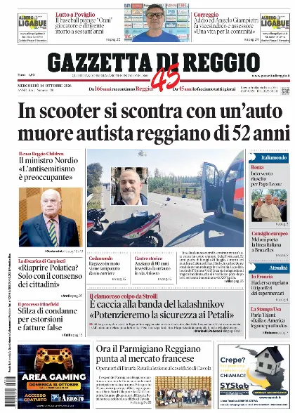 Prima pagina Gazzetta di Reggio