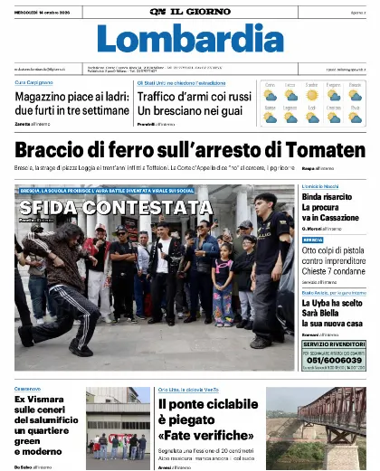 Prima pagina Il Giorno