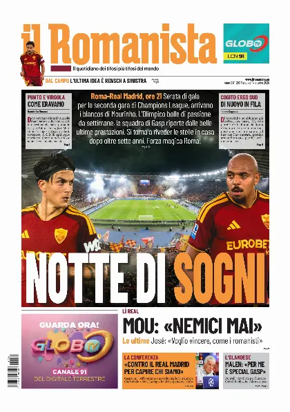 Prima pagina Il Romanista
