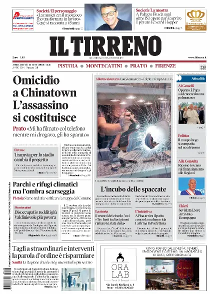 Prima pagina Il Tirreno