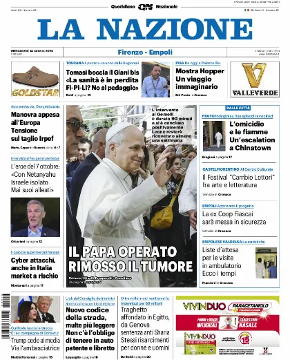 Prima pagina La Nazione