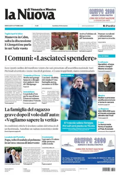 Prima pagina La Nuova di Venezia e Mestre | Venezia e Mestre