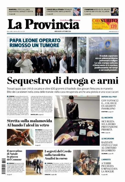 Prima pagina La Provincia