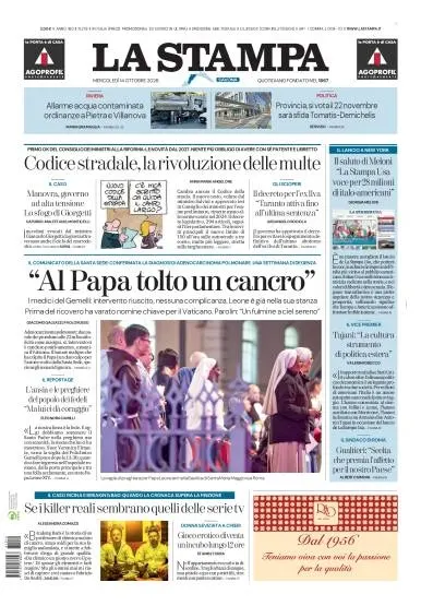 Prima pagina La Stampa | Savona