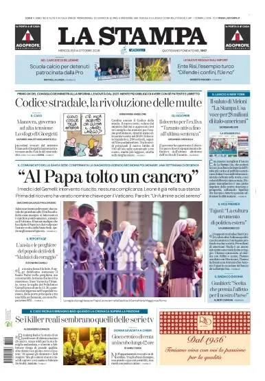 Prima pagina La Stampa | Vercelli