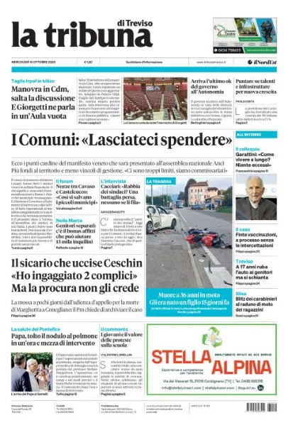 Prima pagina La Tribuna di Treviso | Treviso