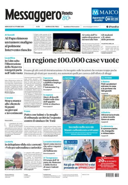 Prima pagina Messaggero Veneto | Udine
