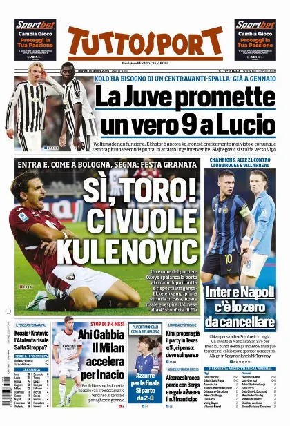 Prima pagina Tuttosport