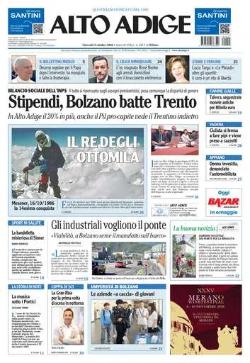Prima pagina Alto Adige