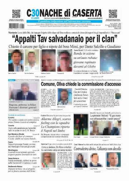 Prima pagina Cronache di Caserta