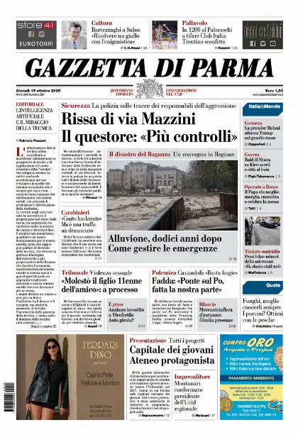 Prima pagina Gazzetta di Parma