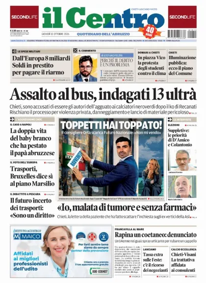 Prima pagina Il Centro | Chieti