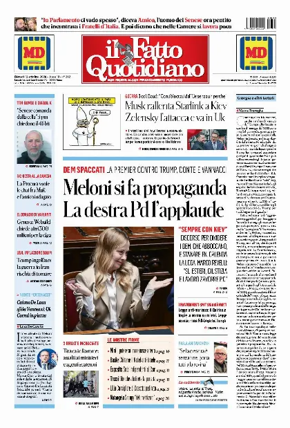 Prima pagina Il Fatto Quotidiano